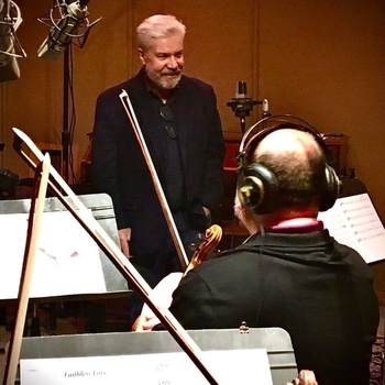 December 6, 2021 Brian with a string section at Carriage House Recording Studio.