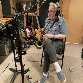 September 23, Roger Ball of AWB in Brian’s studio playing on the score to ESPN’s Yankees Dodgers film.
