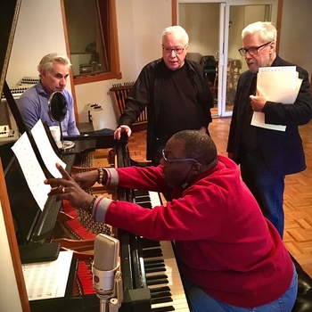 November 15, 2021 Sear Sound, New York City, Brian in the studio with George Barrett, Eddie Gomez, and Cyrus Chestnut.