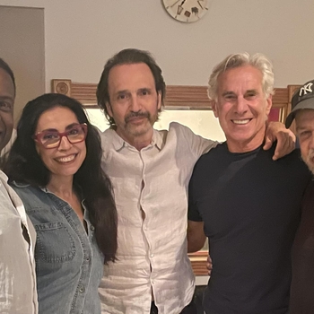 July 26 2022 Sear Sound, New York City, Dennis Collins, Amanda Homi, Eugene Ruffolo, George Barrett, and Brian recording George Barrett’s "Not Alone” record”.