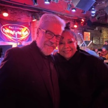 Brian and singer Ada Dyer at the Bitter End in New York December 2024