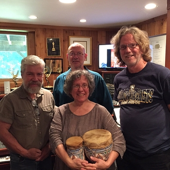 Brian and Jeff tracking “Robin Hood” with Hesperus musicians Tina Chancy and Grant Herreid 2017