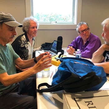 Barry Tashian and Brian at a podcast backstage at the 2019 Charlie Karp Memorial Concert