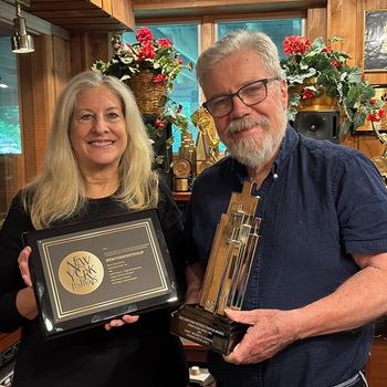Harpist Amy Berger and Brian receive New York Festival award for the music score to "Dante: Inferno to Paradise”