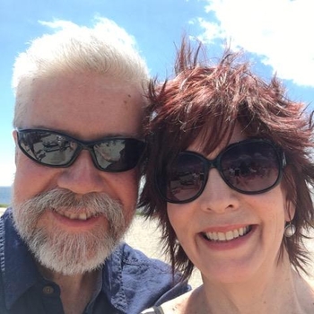 Brian and Bonnie at high school reunion party at Compo Beach, Westport 2011