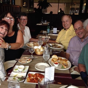 Family gathering in Trumbull CT 2015 (L-R: Bonnie, Valerie Mills, sister Sheila Keane, father George Keane, brother Geoffrey Keane, and Brian)